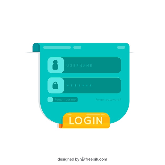 Modern turquoise login form template