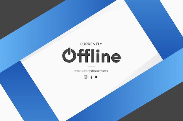 Modern Twitch Banner with Abstract Blue Shapes  Template