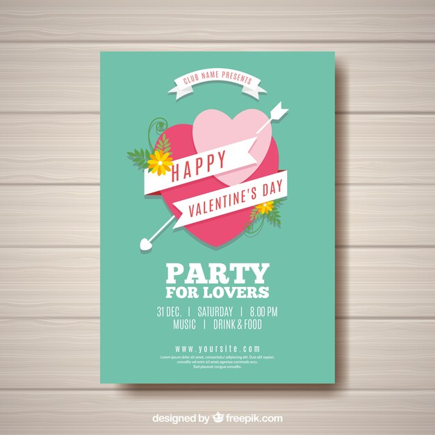 Modern valentine poster template