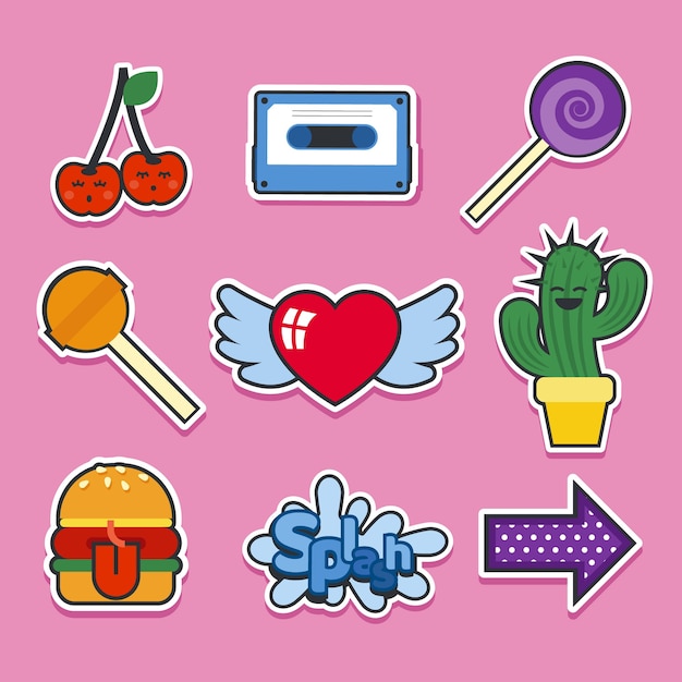 Modern variety of fun stickers