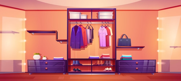 Modern walk in closet with men clothes