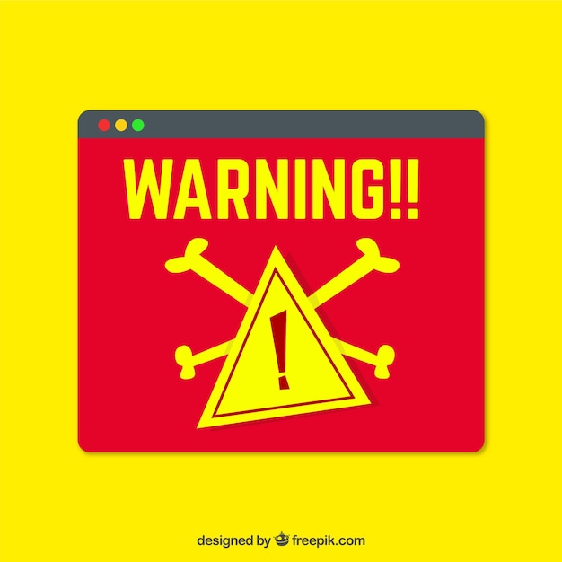 Free vector modern warning pop up with flat design