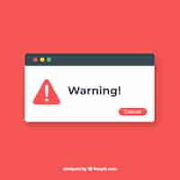 Free vector modern warning pop up with flat design