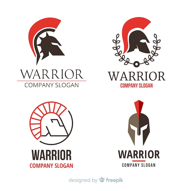 Free vector modern warrior sports logo collection