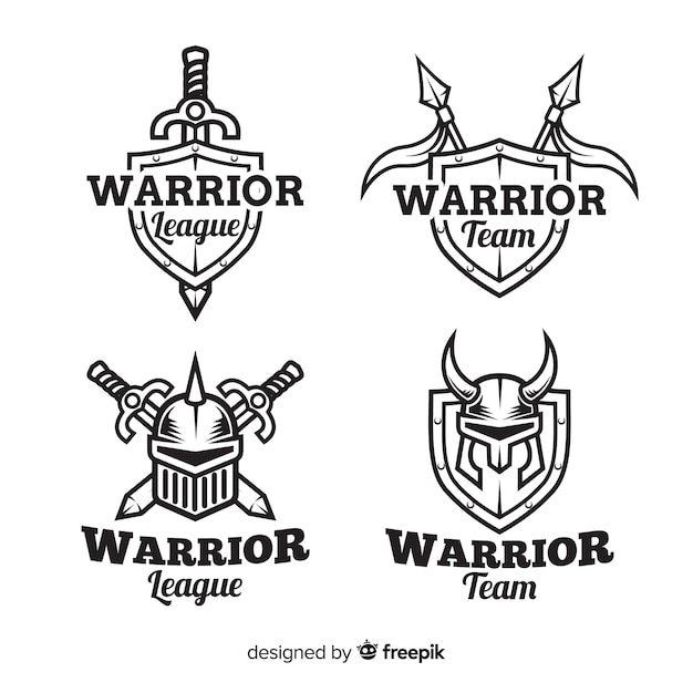 Modern warrior sports logo collection