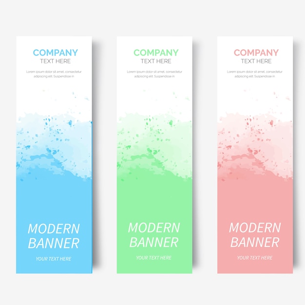 Modern watercolor Banner collection