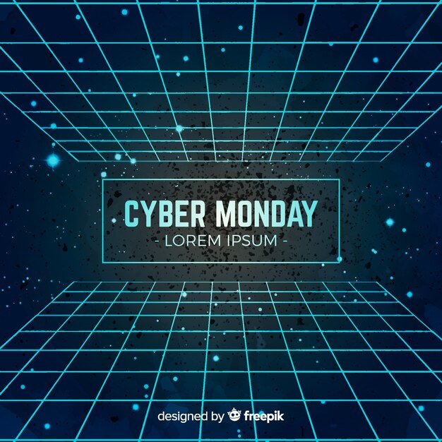 Modern watercolor cyber monday composition