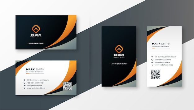 Free Vector modern wavy business card design template