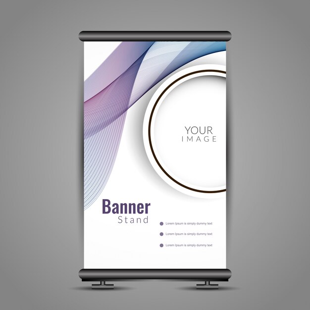 Modern wavy roll up banner design