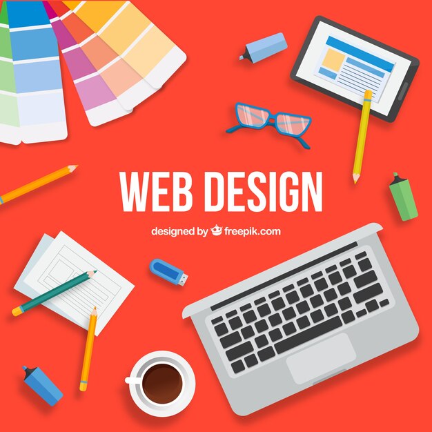 Modern web design concept with flat design