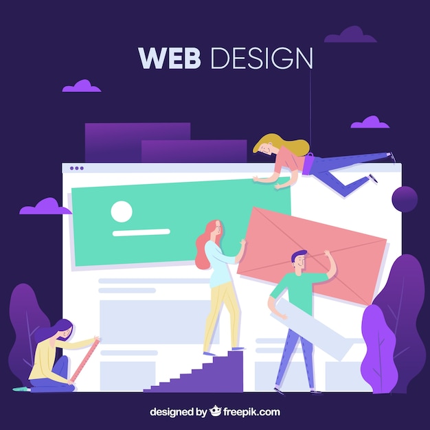 Free Vector modern web design concept with flat design