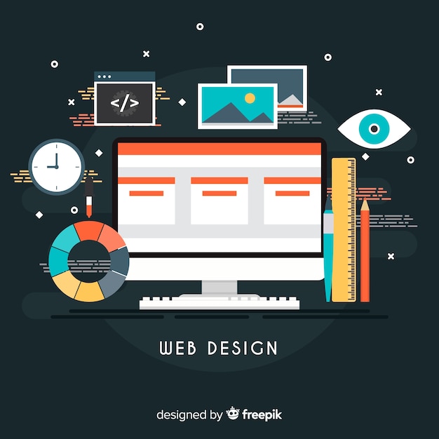 Free Vector modern web design concept with flat style