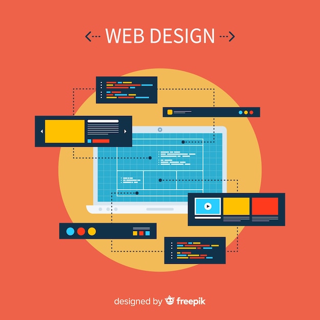 Free vector modern web design concept with flat style