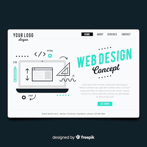 Free Vector modern web design concept with flat style