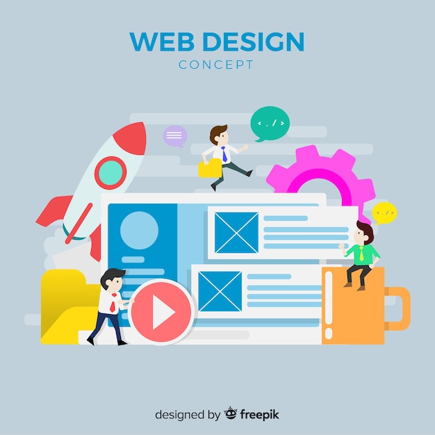 Free vector modern web design concept with flat style