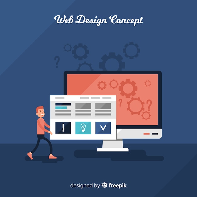 Modern web design concept with flat style