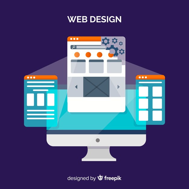 Modern web design concept with flat style