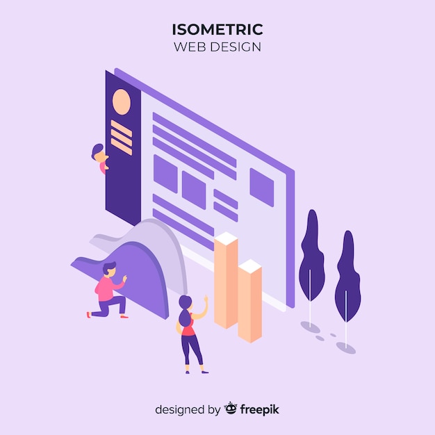 Free vector modern web design concept with isometric view