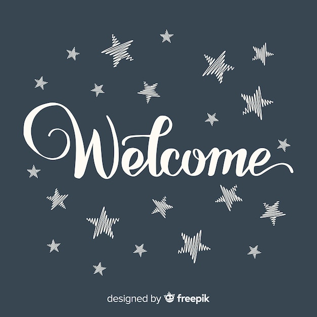 Modern welcome lettering design