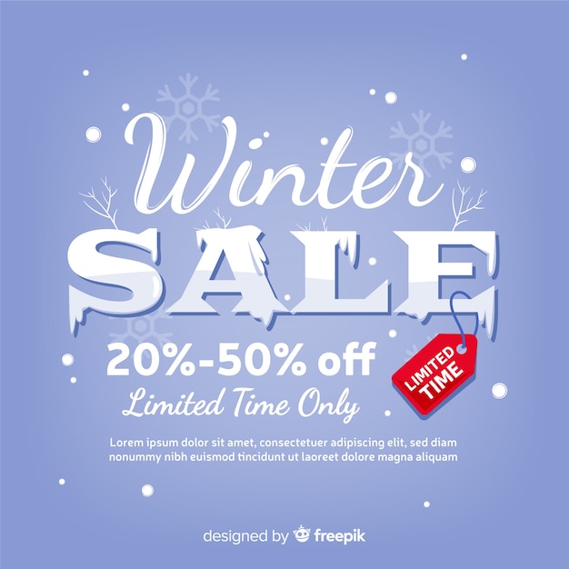 Free Vector modern winter sale composition