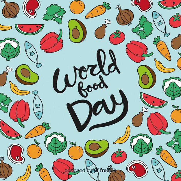 Modern world food day background concept