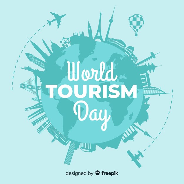 Modern world tourism day composition with flat design