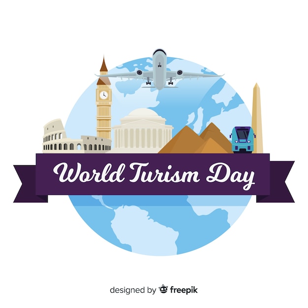 Free vector modern world tourism day composition with flat design