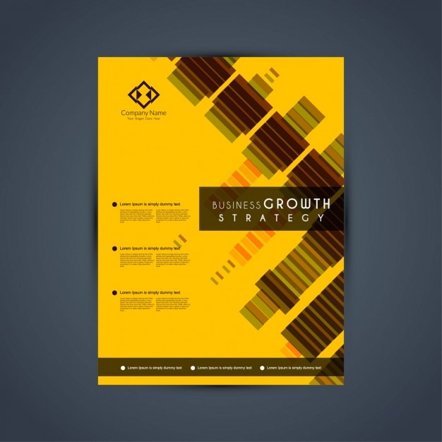 Free Vector modern yellow brochure