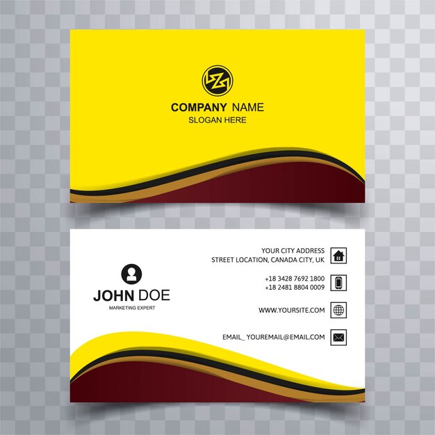 Modern yellow brown business card