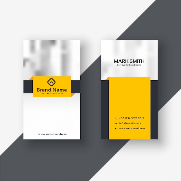 Free Vector modern yellow business card design