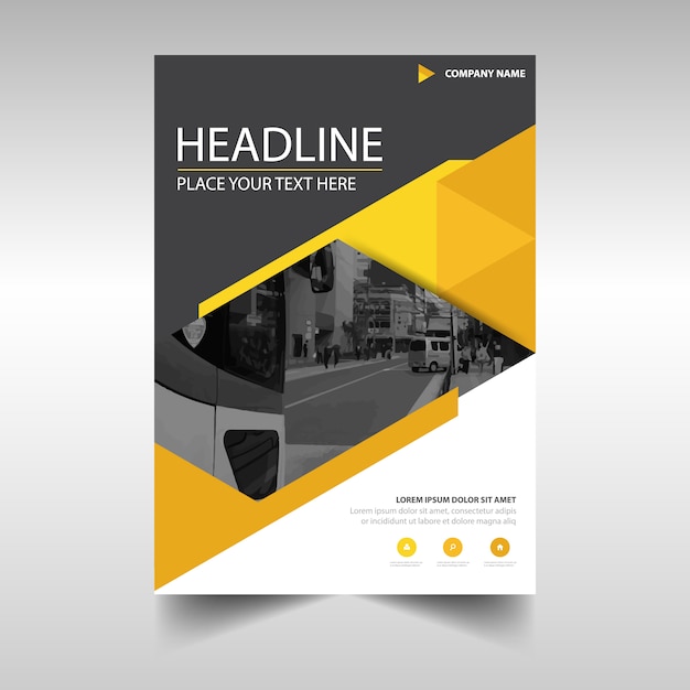 Free Vector modern yellow business flyer template