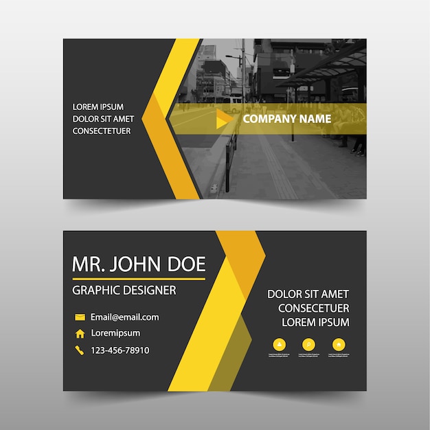 Modern yellow commercial business card