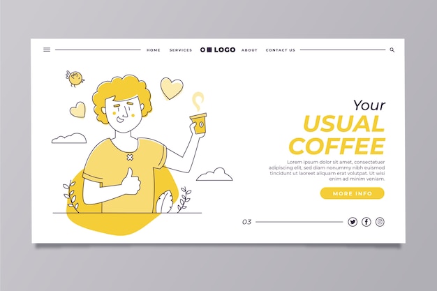 Modern yellow home page template