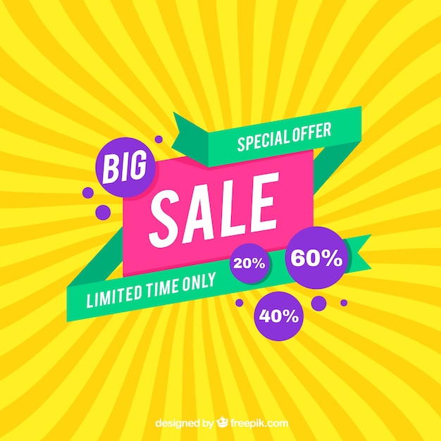 Modern yellow sale background