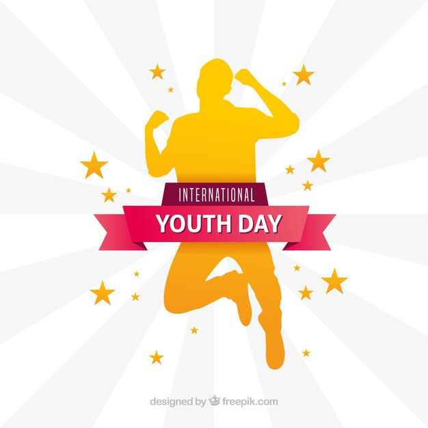 Modern youth day background with silhouette