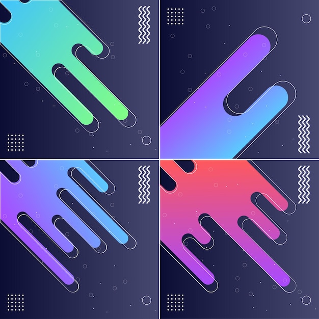 Free Vector modish style abstractions in color vector illustrations