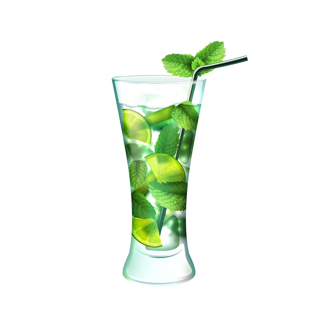 Free vector mojito cocktail realistic