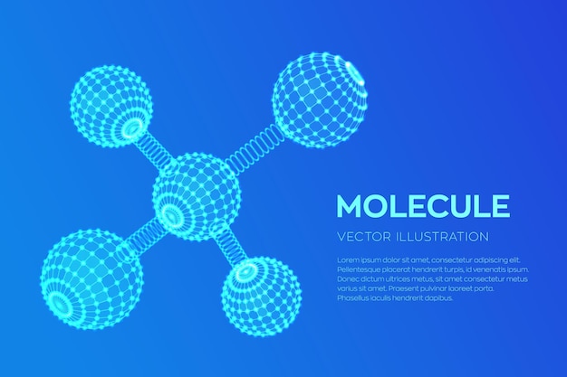 Free Vector molecule structure dna atom neurons molecules and chemical formulas 3d scientific molecule background for medicine science technology chemistry biology vector illustration