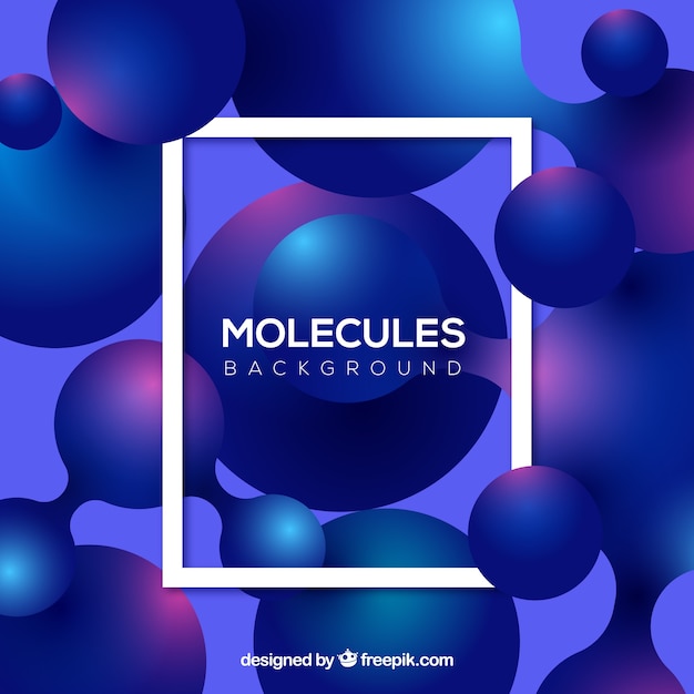 Molecules background with modern frame