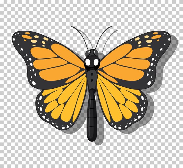 Monarch butterfly in cartoon style