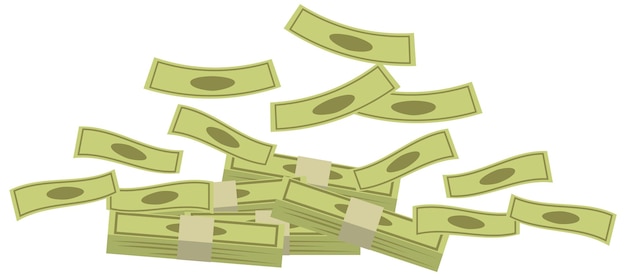 Free vector money banknotes stack in cartoon style