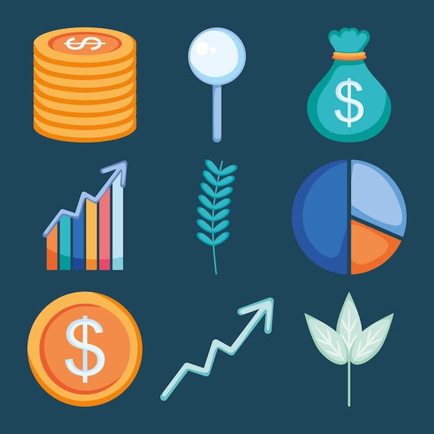 Free Vector money icon set