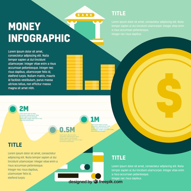 Money infographic template in flat design