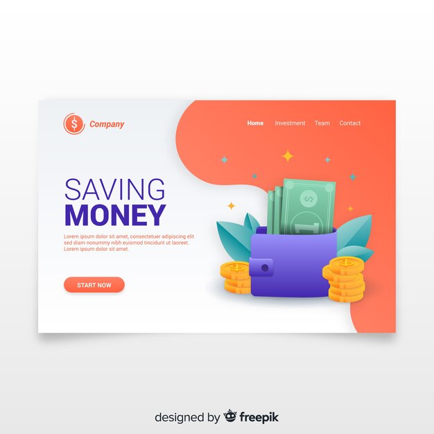 Money landing page