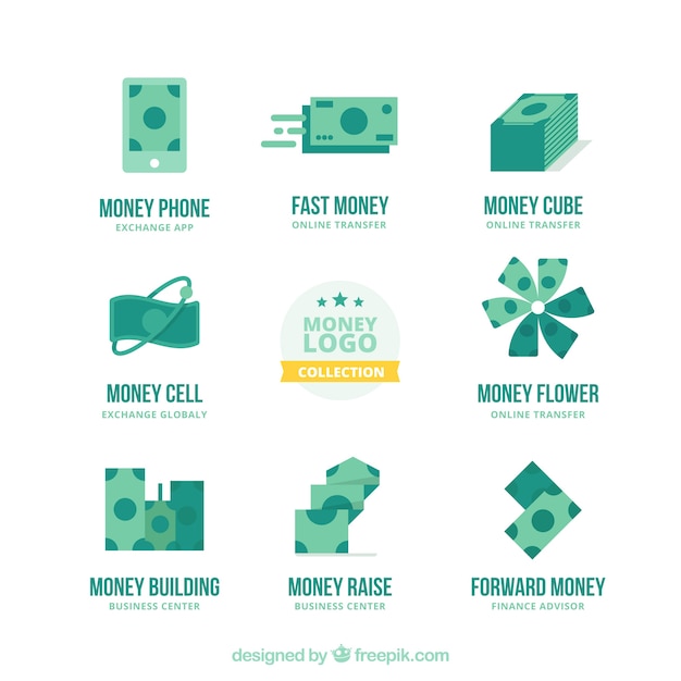 Free vector money logos collection for companies