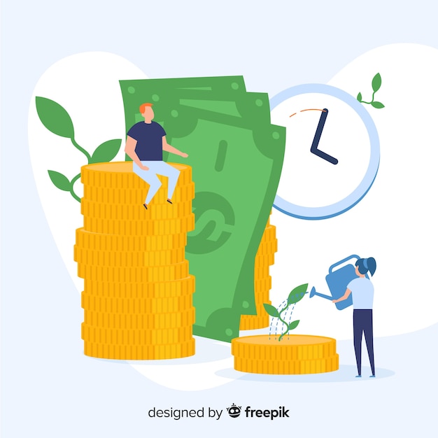 Free vector money saving concept