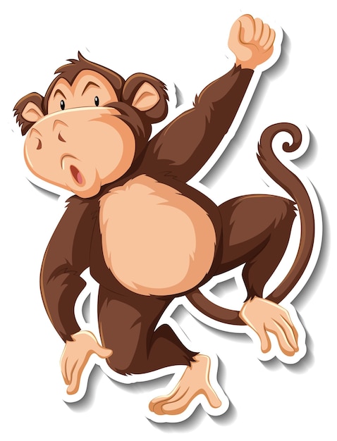 Monkey dancing animal cartoon sticker