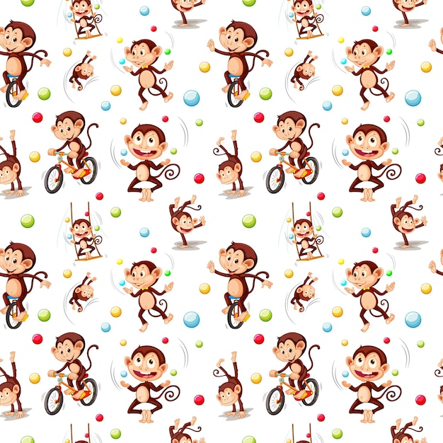 Monkey seamless pattern background