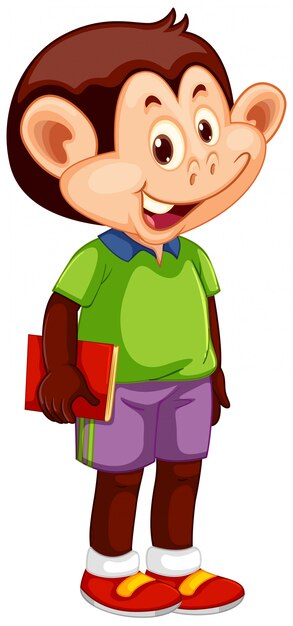 A monkey student character