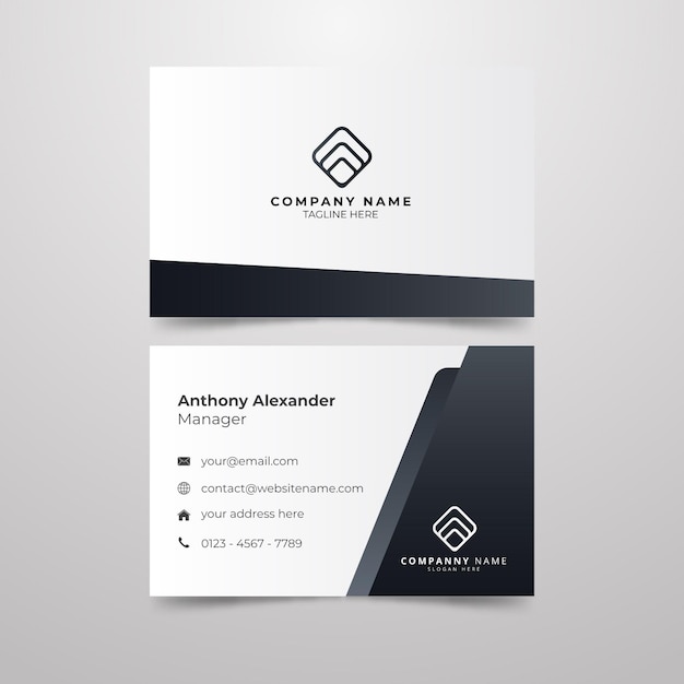 Free Vector monochromatic business card concept